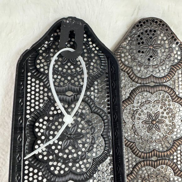 Copper Floral Iron Wall Sconce Candle Holders Set Of Two - Picture 6 of 8